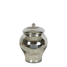 This shiny gold mercury glass jar will give a romantic and relaxing atmosphere. Mercury Glass Apothecary Jar