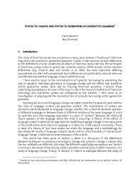 The fading voices of southern italy. Pdf Syntactic Change And Syntactic Reconstruction In Generative Grammar Claire Bowern Academia Edu