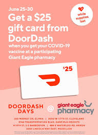 — 9 p.m, for assistance. Governor Mike Dewine On Twitter To Encourage Vaccinations In Ohio Doordash Has Partnered With Kroger And Gianteagle To Offer A 25 Door Dash Gift Card To Those Vaccinated At Select Locations The