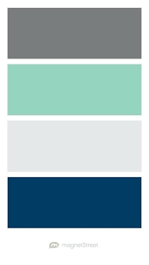 The Main Colors Of The Brand Being Teal Mint Navy With Others Being Yellow Or Coral And Grey Silver Navy Color Scheme Grey Color Scheme Mint Green Bedroom