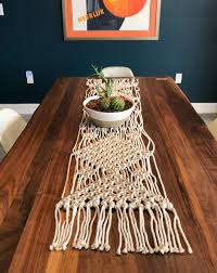 Easy Macrame Table Runner Table Runner Diy Macrame Table Runner Macrame Design