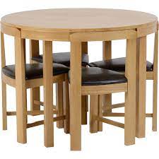 You are viewing image #13 of 20, you can see the complete gallery at. Seconique Windsor Stowaway Dining Set In Oak With Brown Faux Leather Chairs Furniture123