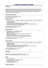 combat engineer resume example