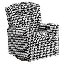 Black And White Houndstooth Chair Kids Printed Fabric Rocker Recliner 11 Patterns Rocker Recliners Kids Rocker Kids Fabric