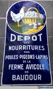1929 Email Koekelberg Plaque Emaillee Ancienne Ferme Avicole Plaque Emaillee