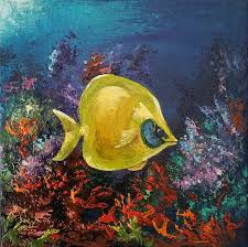 All it takes is a little paint and sponges for students to make beautiful coral reefs! Coral Reef Fish Painting By Tatyana Orlovetskaya Saatchi Art