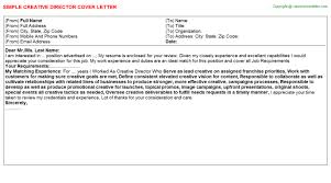 This is an example of a cover letter for an arts position. Creative Director Cover Letter