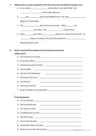 Simple Present Present Progressive Overview And Exercises English Esl Worksheets In 2020 Progress Practices Worksheets Math Lesson Plans