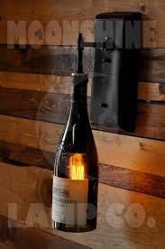 Recycled Wine Bottle Wall Sconce Rustic Lighting For Wine Etsy Wine Bottle Wall Wine Bottle Lamp Wine Bottle