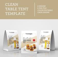 Table Tent Mockup Table Tents Templates Restaurant Menu Template
