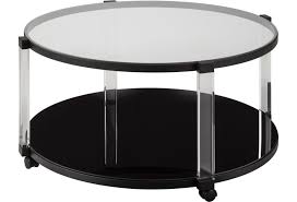 Buy coffee table legs and get the best deals at the lowest prices on ebay! Nina Contemporary Round Cocktail Table With Acrylic Legs Glass Top And Casters Rotmans Cocktail Coffee Tables