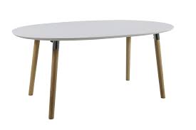 Paiement en 3 fois sans frais livraison rapide. Table Ovale Extensible De Style Scandinave Blanc Bois Hellin