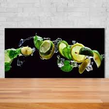 Tulup 140x70cm Credence De Cuisine Sur Verre Securite Nourriture Boissons Citron Vert Citron Vert Mixte Achat Vente Credence Credence De Cuisine Cdiscount