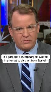 President Trump targeted former President Obama at the White House earlier  today in an attempt to distract from the fallout over the Jeffrey Epstein  files. Independent journalist Philip Bump joins @katyturnbc to