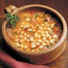 Hearty Navy Bean Soup Recipe Soak Navy Beans For Four Hours Into The Pressure Cooker They Go And They Bean Soup Recipes Ham And Bean Soup Soup And Sandwich