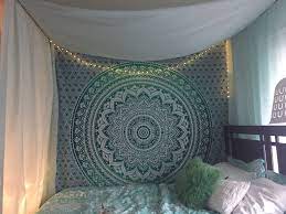 Aqua Room Tumblr Tumblrroom Teenroom Teal Blue Tumblr Aesthetic Fairylights Tapestry Aqua Room Aesthetic Bedroom Wall Tapestry Bedroom