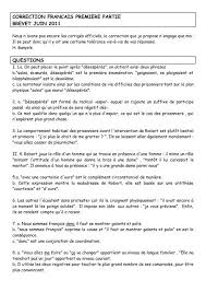 Sujets et corrigés au format pdf. Correction Francais Premiere Partie Brevet Juin 2011