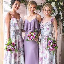 Lavender And Purple Floral Flounced Mix And Match Bridesmaid Dress Patterned Bridesmaid Dresses Lavender Bridesmaid Dresses Long Floral Bridesmaid Dresses Long
