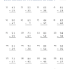 Subtraction minus 99 worksheets (pdf). 1