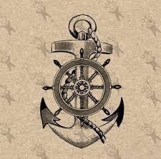 Vintage Collage Illustration Anchor Helm Nautical Maritime Etsy In 2020 Collage Illustration Vintage Collage Printable Pictures