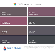 In a statement, the paint company explained that the hue was inspired by wanderlust and could even encourage creative thinking. 2018 Deep Plums By Sherwin Williams Expressive Plum Sw 6271 Grandeur Plum Sw 6565 Exterior Paint Colors For House House Paint Exterior Green House Paint