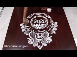 New Year 2020 Special Rangoli Design Sankranthi Muggulu Dheepiika Rangolis Youtub Free Hand Rangoli Design Rangoli Designs Flower Tattoo Design For Hand