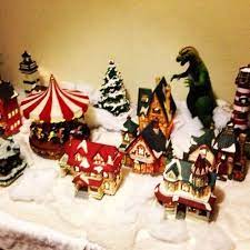 Godzilla Christmas Holidays White Christmas Christmas Village