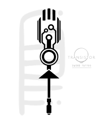 Transistor Sword Gaming Tattoo Electronic Tattoo Geometric Drawing