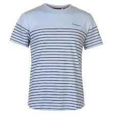 Pierre Cardin Dropped Hem Striped Tee Mens