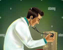 Image of doctor with a pile of money