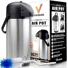 Coffee Carafe Thermos Thermal Beverage Dispenser 102 Oz By Vondior Insulated Stainless Steel Urn For Hot Co Coffee Thermos Coffee Dispenser Coffee Carafe