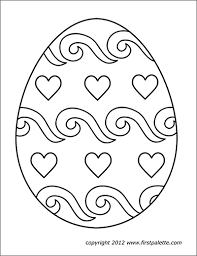 Beautiful patterns and hearts decorate a large easter egg. Easter Eggs Free Printable Templates Coloring Pages Firstpalette Com