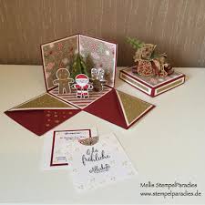 Stampin Up Explosionsbox Weihnachten Santas Sleigh Zopfmuster Su6 Explosionsbox Weihnachtsbox Und Box Vorlagen