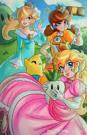 Princess daisy, or casually daisy, is the princess of sarasaland and a recurring character in the mario franchise. Laurencel Art Princess Peach Daisy And Rosalina I Love These