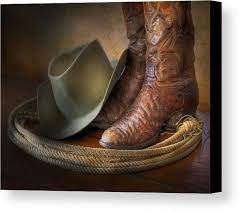The Cowboy Boots Hat And Lasso Canvas Print Canvas Art By David And Carol Kelly Cowboy Boots Cowboy Boots