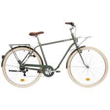 Bici Citta Elops 520 Telaio Alto Azzurra Reifenpanne Hollandrad Fahrrad
