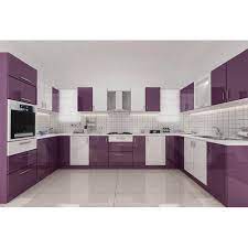 The interior was designed for our client, loved the design. White Purple U Shaped Modular Kitchen Rs 1800 Square Feet Kr Engineering Id 18890988497