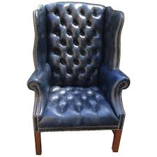 Fabulous Navy Blue Leather Tufted Wing Chair Leather Wingback Chair Wingback Chair Leather Wing Chair