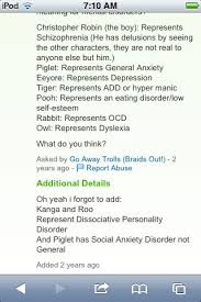 Mental Disorders For Winnie The Pooh Winnie The Pooh Disorders Disney Quotes Dark Disney