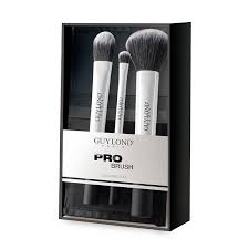 3 piece makeup brush set with stand up