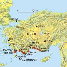 Karta över hotell i turkiet: Turkiska Stader Pa A
