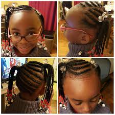 Two Ponytails With Beads Natural Hair Styles Kid Braid Styles Braids For Kids