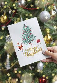 Merry christmas tree vector illustration. 45 Diy Christmas Cards Creative Christmas Card Ideas