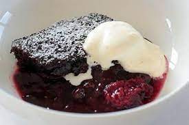 Self Saucing Chocolate And Black Doris Plum Pudding Nz Herald Recipe Plum Pudding Recipe Desserts Plum Recipes
