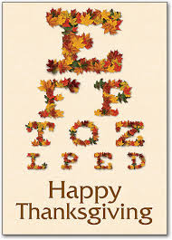 Autumn Eye Chart Customizable Thanksgiving Postcard