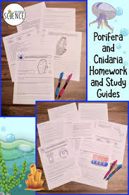 Porifera And Cnidaria Homework And Study Guide Study Guide Biology Worksheet Homeschool Science
