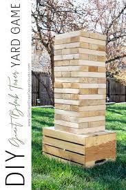 Diy Giant Block Tower Yard Game Garrison Street Design Studio In 2021 Diy Yard Games Outdoor Yard Games Diy Yard