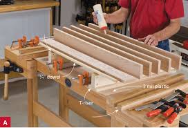 Apply an interior wood stain to the slats using a foam brush. Goof Proof Clamping
