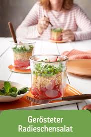 Gerosteter Radieschensalat Im Glas Rezept Rezept In 2020 Radieschen Salat Rezepte Radieschen