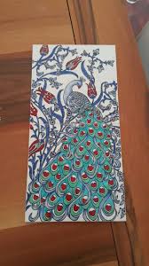 Cini Modern Tavus Kusu Vitray Desenleri Sanat Desen Sanat Malzemeleri